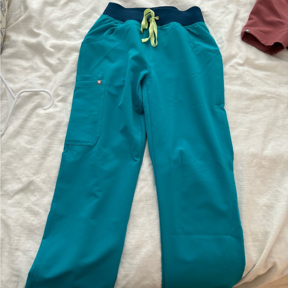 figs teal scrub pants XS teal petite
